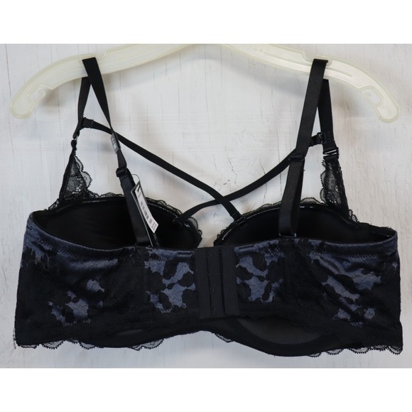 Torrid Curve Bombshell Multiway Push Up Bra Size 38D Black Floral Lace NWT - Picture 2 of 12